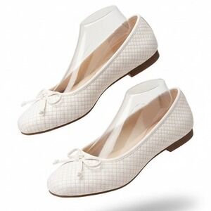 Cliffs White Mountain Bessy Cream Quilted Square Toe Ballet Flats C35326-171 10
